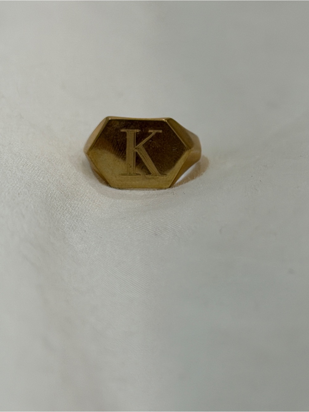 Vintage Gold Initial 'K' Signet Ring - size 6